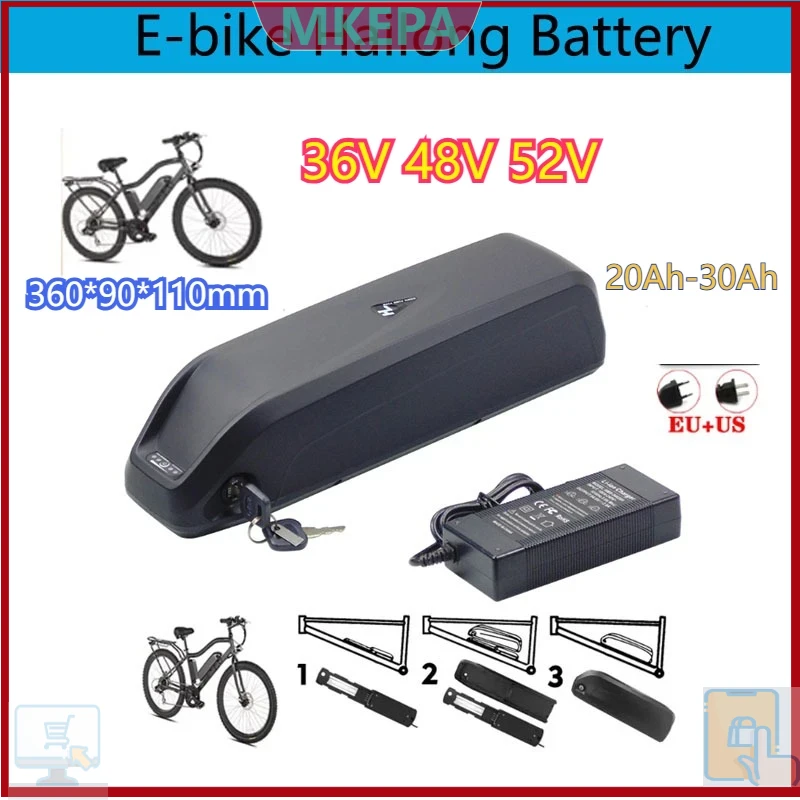 Ebike Battery 48V 20Ah Hailong - 36-48-52V For Motor Electric Mountain Bike