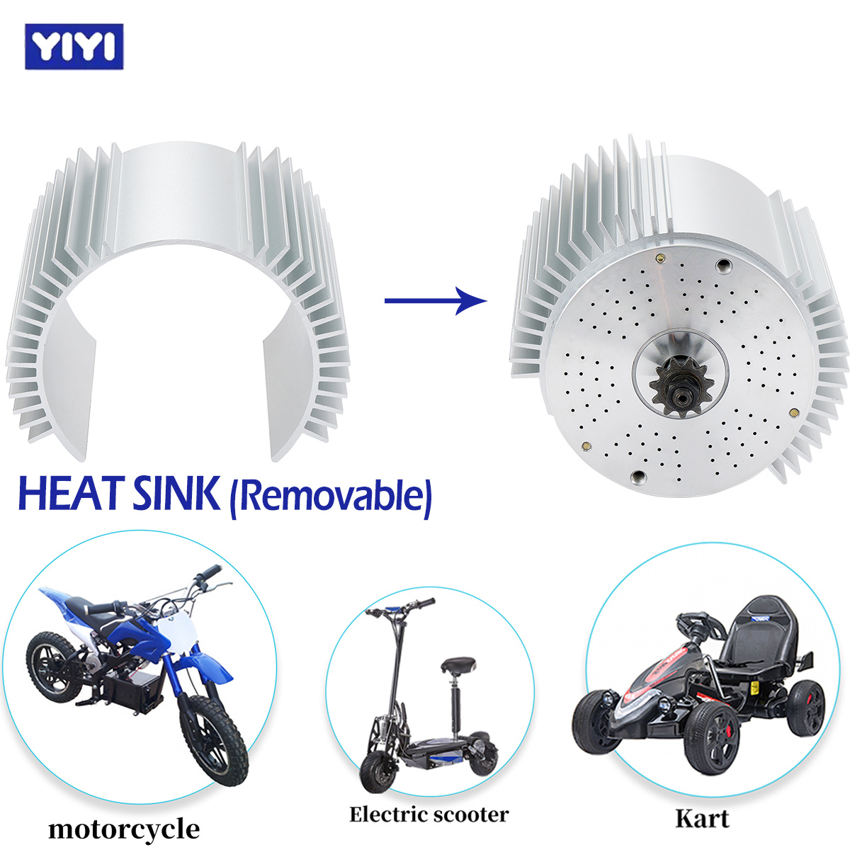 72V 3000W Motor with Heat Sink - 72V 5000W Hub Motor Kit review and price