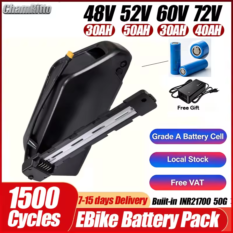 Cham 52v 48v 72v 50ah 60ah Bat - Ebike Battery 48V 20Ah Hailong review and price